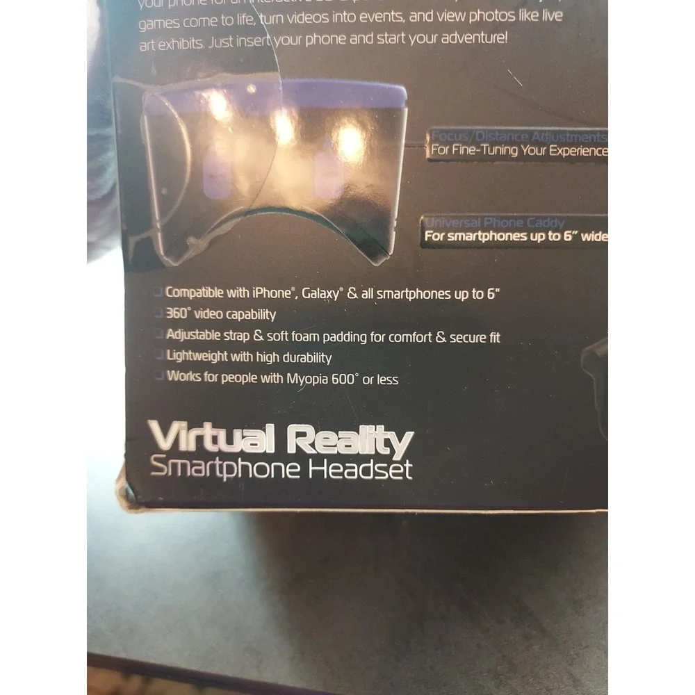 DREAM VISION Virtual Reality VR HEADSET All Smartphones Apps Retractable Earbuds